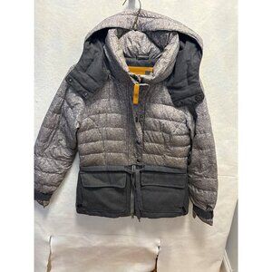 Lole Womens Puffer Jacket With Hood Size Small Gray Quilted Padded Coat